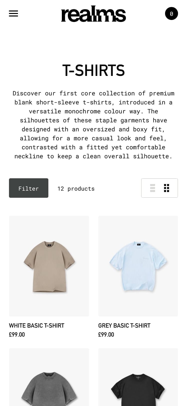 Realms-ecommerce-mobile-dazze-studio-categories-tshirts-2025d | dazze studio